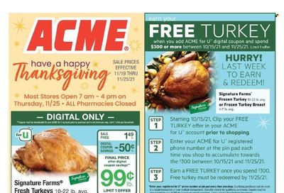 ACME (DE, NJ, NY, PA) Weekly Ad Flyer November 18 to November 25