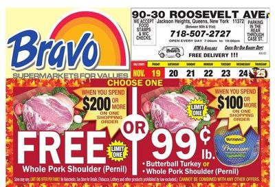 Bravo Supermarkets (CT, FL, MA, NJ, NY, PA) Weekly Ad Flyer November 18 to November 25
