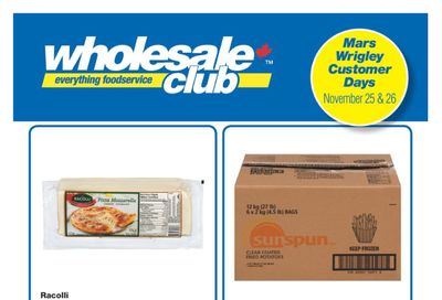 Wholesale Club (West) Vendor Book November 11 to December 1