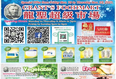 Grant's Food Mart Flyer November 19 to 25