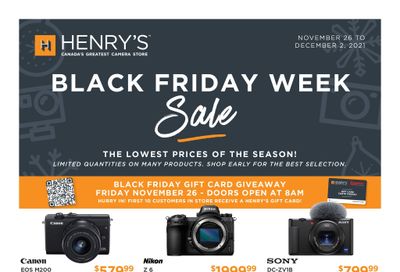 Henry's Black Friday Sale Flyer November 26 to December 2, 2021