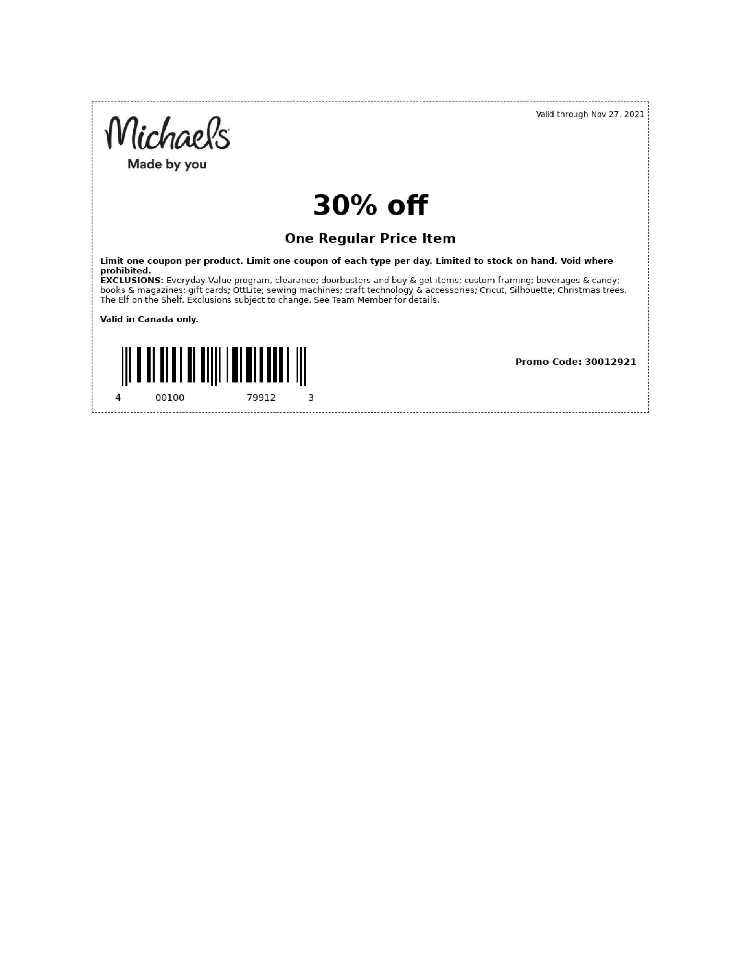 Michael's Flyer November 19 to 23