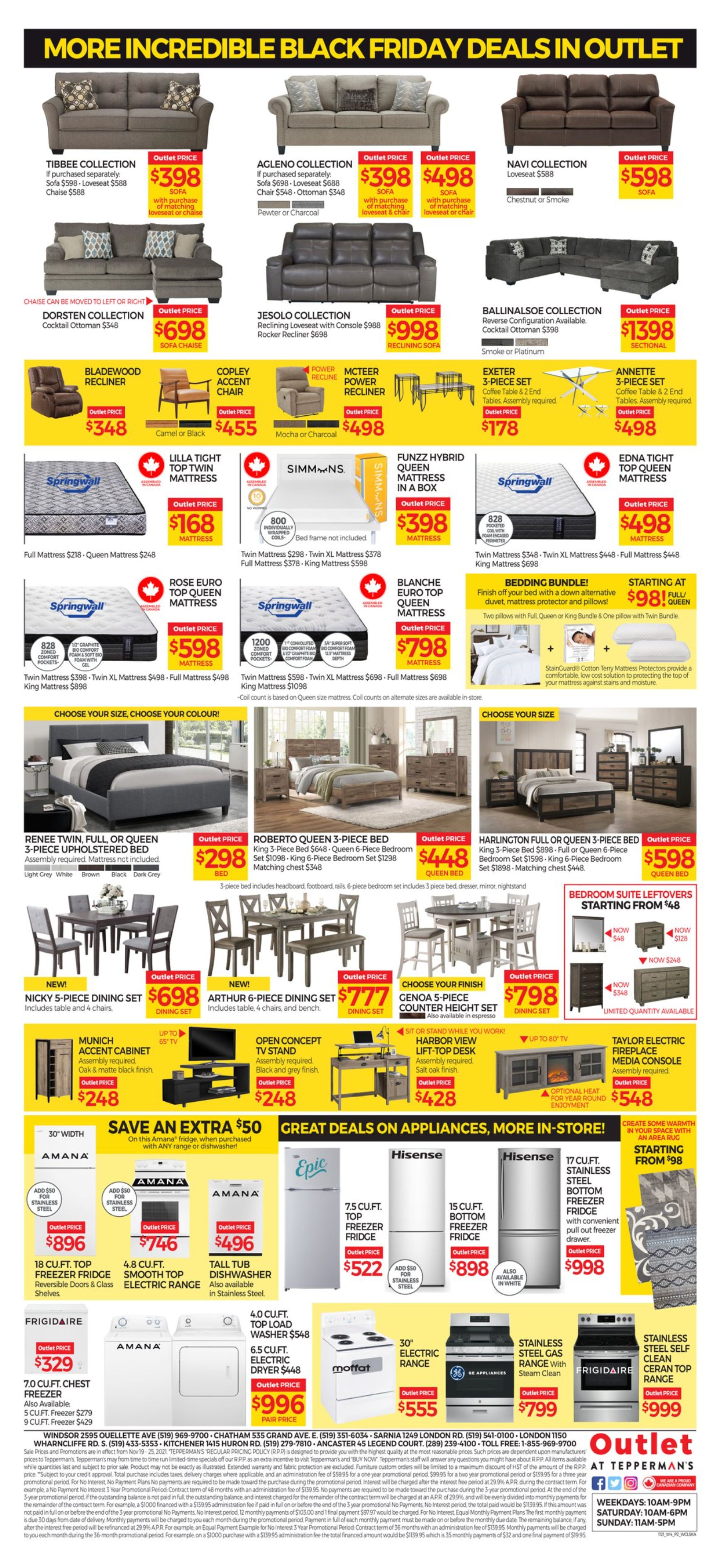 Outlet at Tepperman's Black Friday Flyer November 19 to 25, 2021