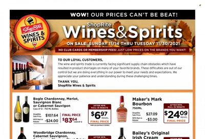 ShopRite (CT, DE, MD, NJ, NY, PA) Weekly Ad Flyer November 20 to November 27