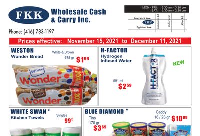 FKK Wholesale Cash & Carry Flyer November 15 to December 11