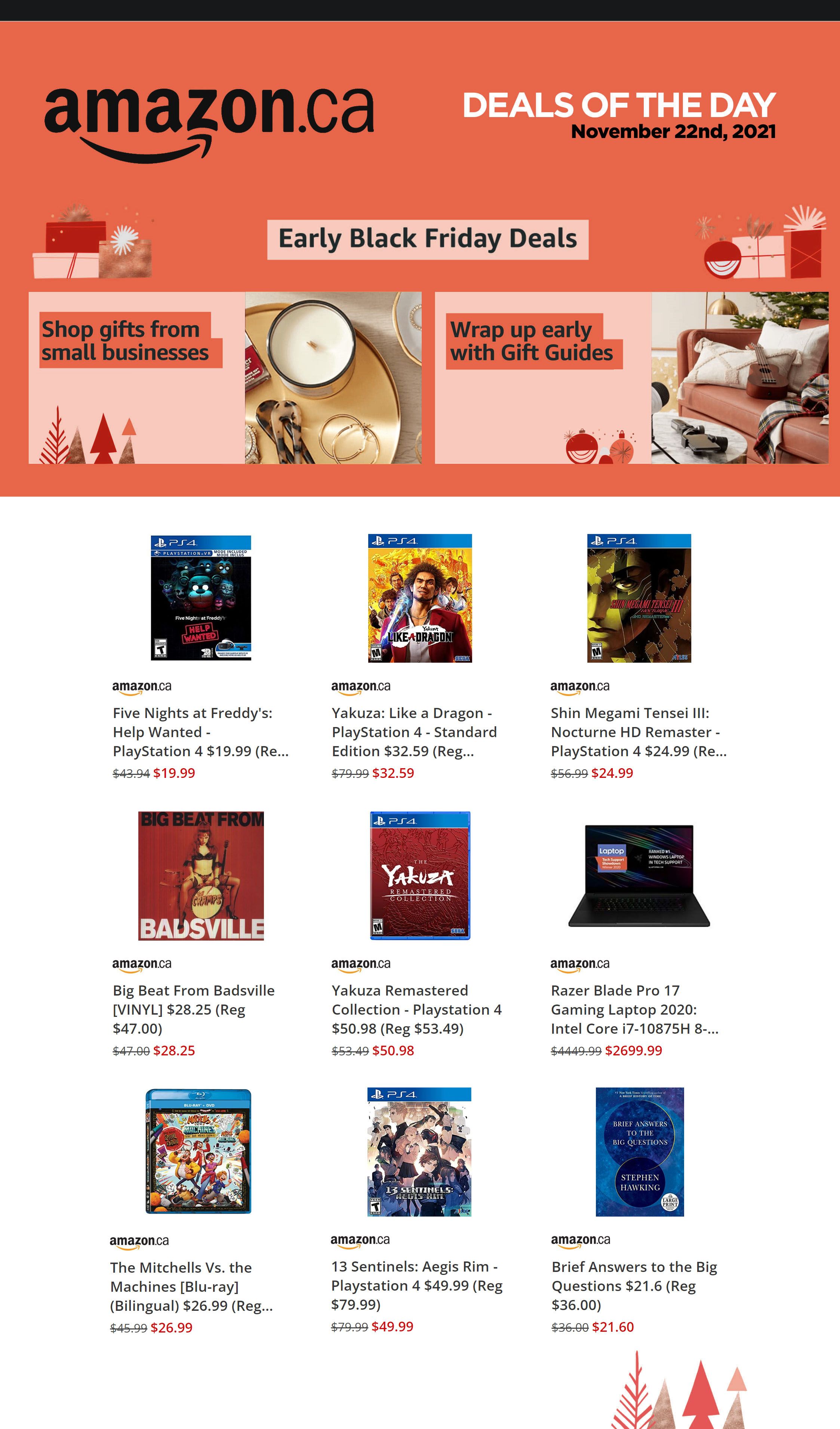 Amazon.ca Daily Deals Black Friday Flyer November 22, 2021