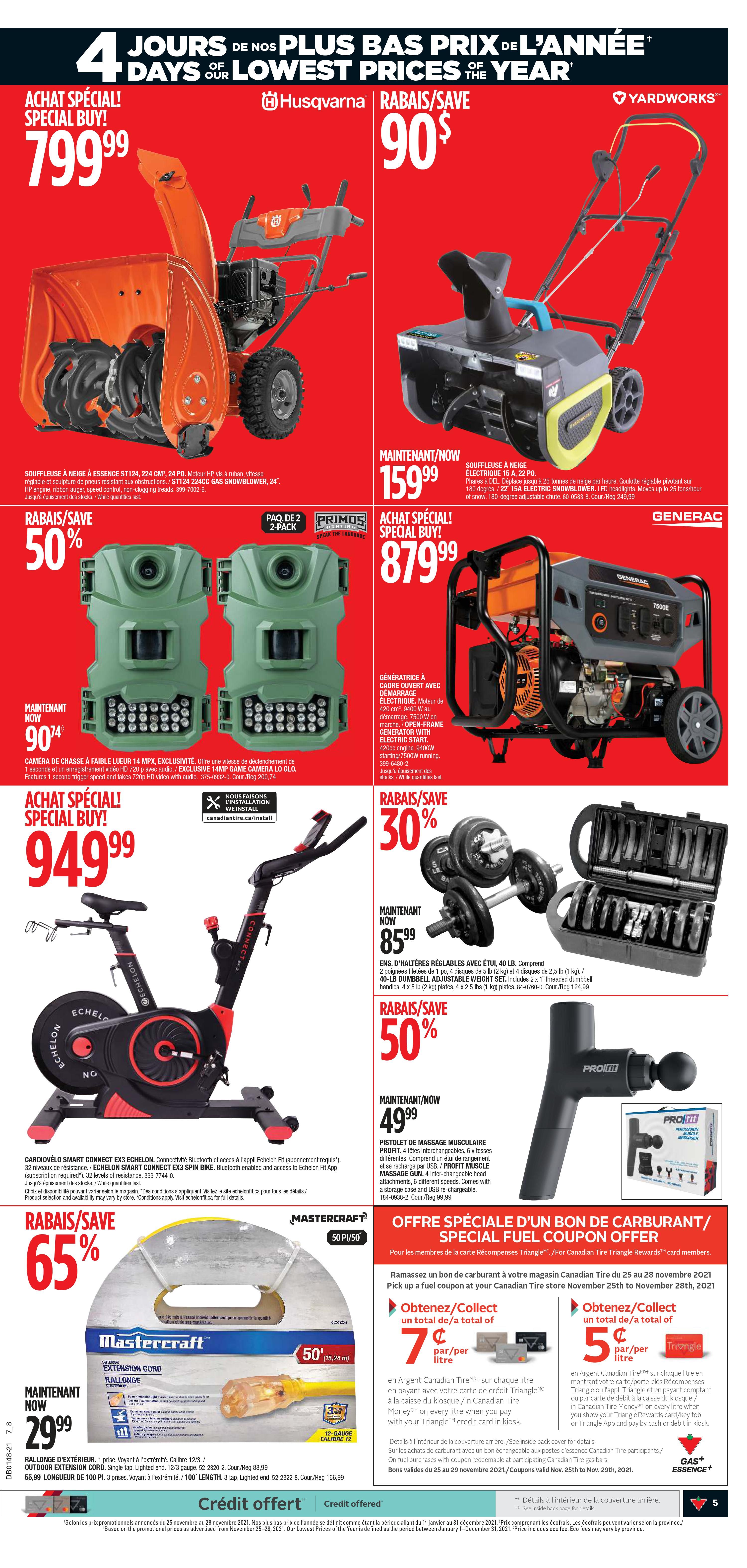 Canadian Tire Black Friday Deals (QC) Flyer November 25 to 28, 2021