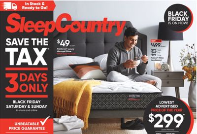 Sleep Country Black Friday Flyer November 24 to 30, 2021