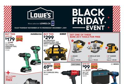 Lowe's Black Friday Flyer November 25 to December 1, 2021