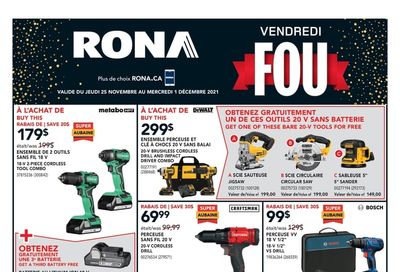 Rona (QC) Black Friday Flyer November 25 to December 1, 2021