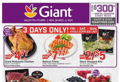 Giant Food (DE, MD, VA) Weekly Ad Flyer November 25 to December 2
