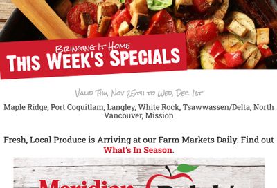 Meridian Farm Market Flyer November 25 to December 1st