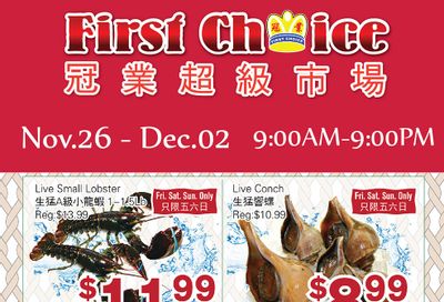 First Choice Supermarket Flyer November 26 to December 2