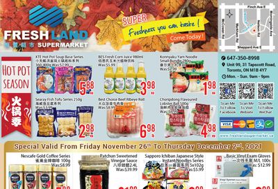 FreshLand Supermarket Flyer November 26 to December 2