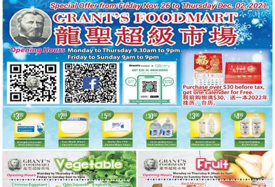 Grant's Food Mart Flyer November 26 to December 2