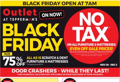 Outlet at Tepperman's Black Friday Flyer November 26 to December 2, 2021