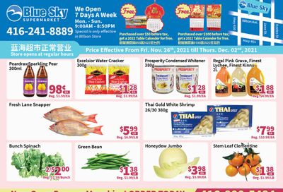 Blue Sky Supermarket (North York) Flyer November 26 to December 2