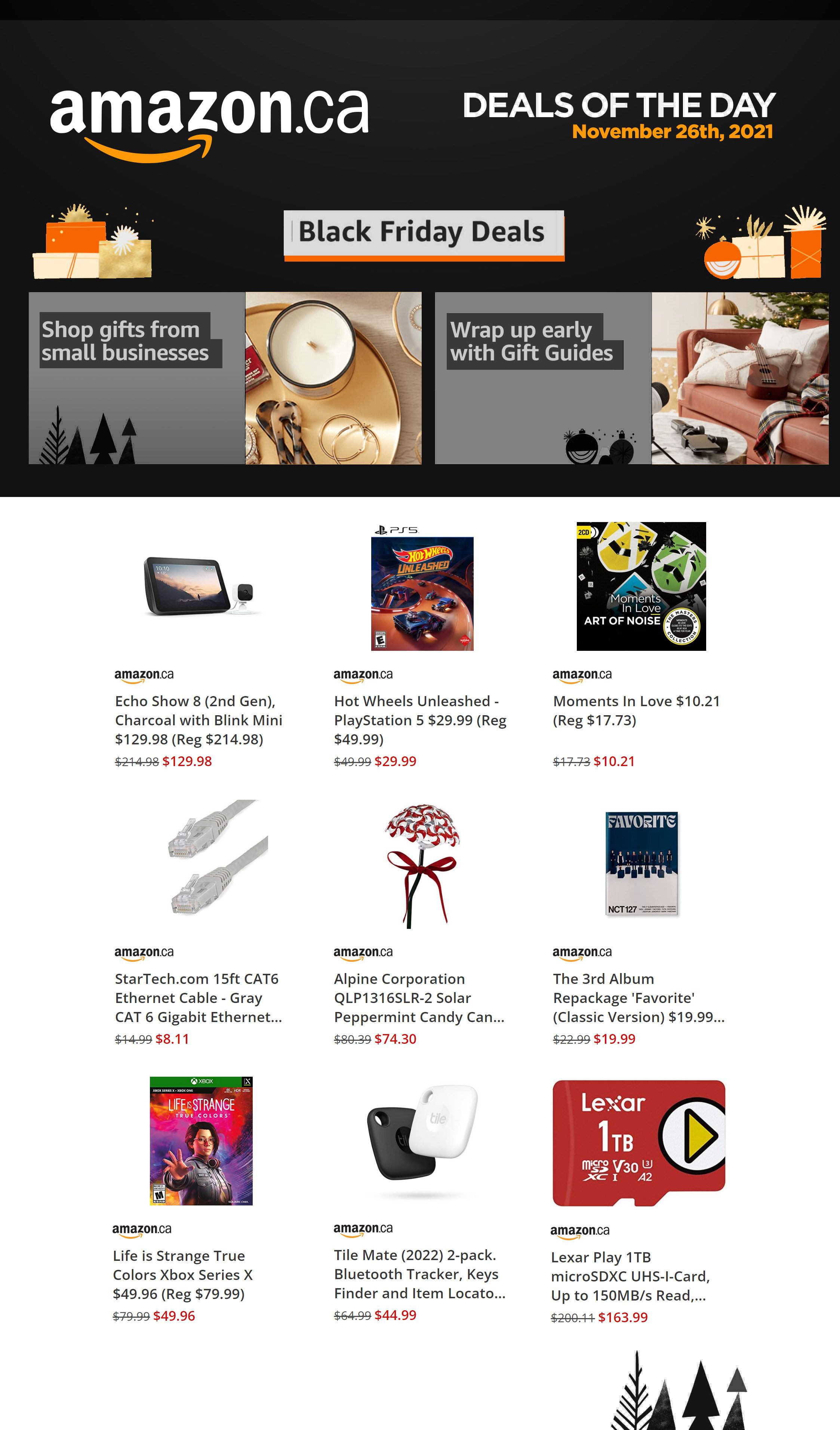 Amazon.ca Daily Deals Black Friday Flyer November 26, 2021