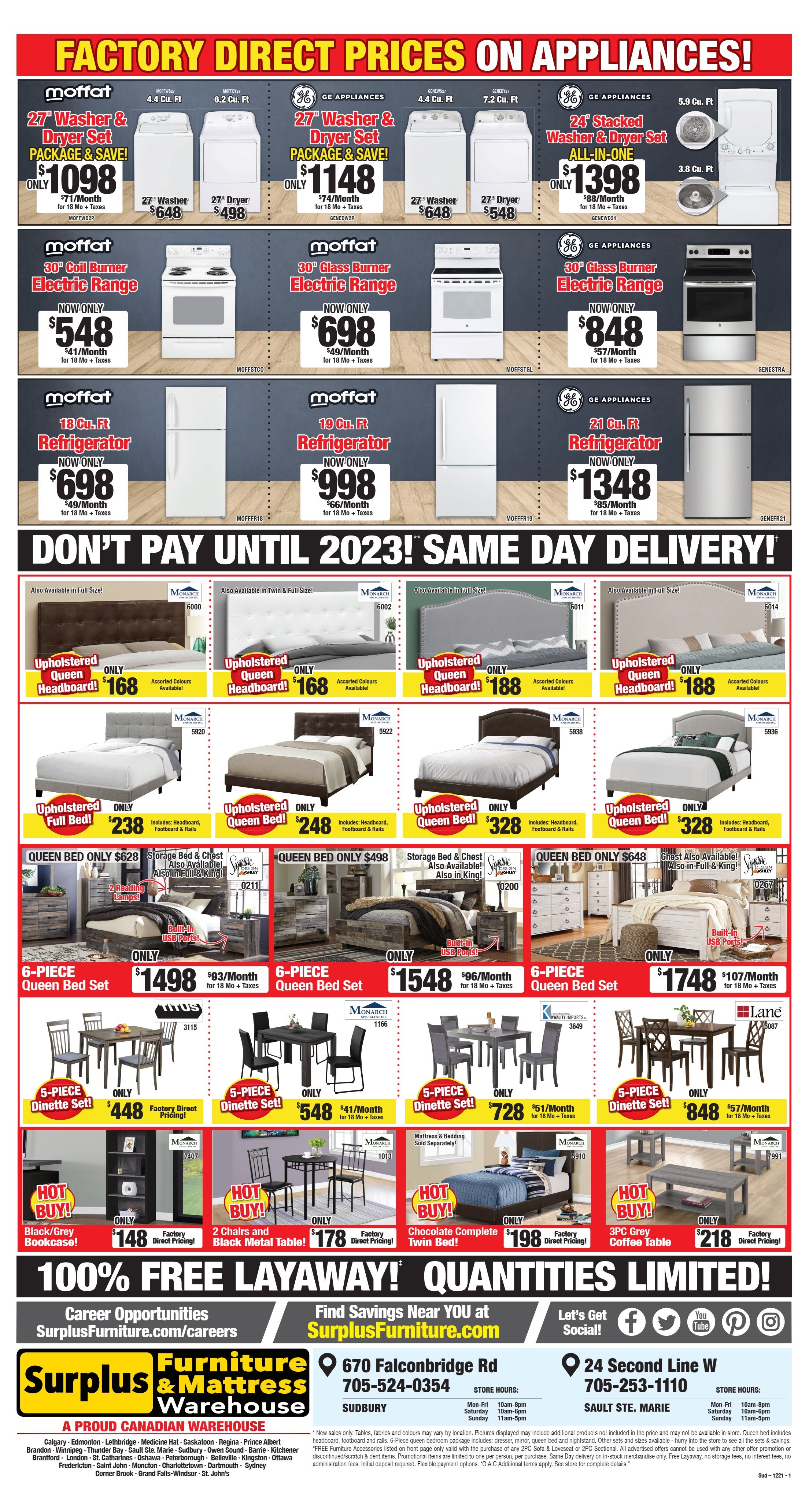 Surplus Furniture & Mattress Warehouse (Sudbury) Flyer November 29 to December 19