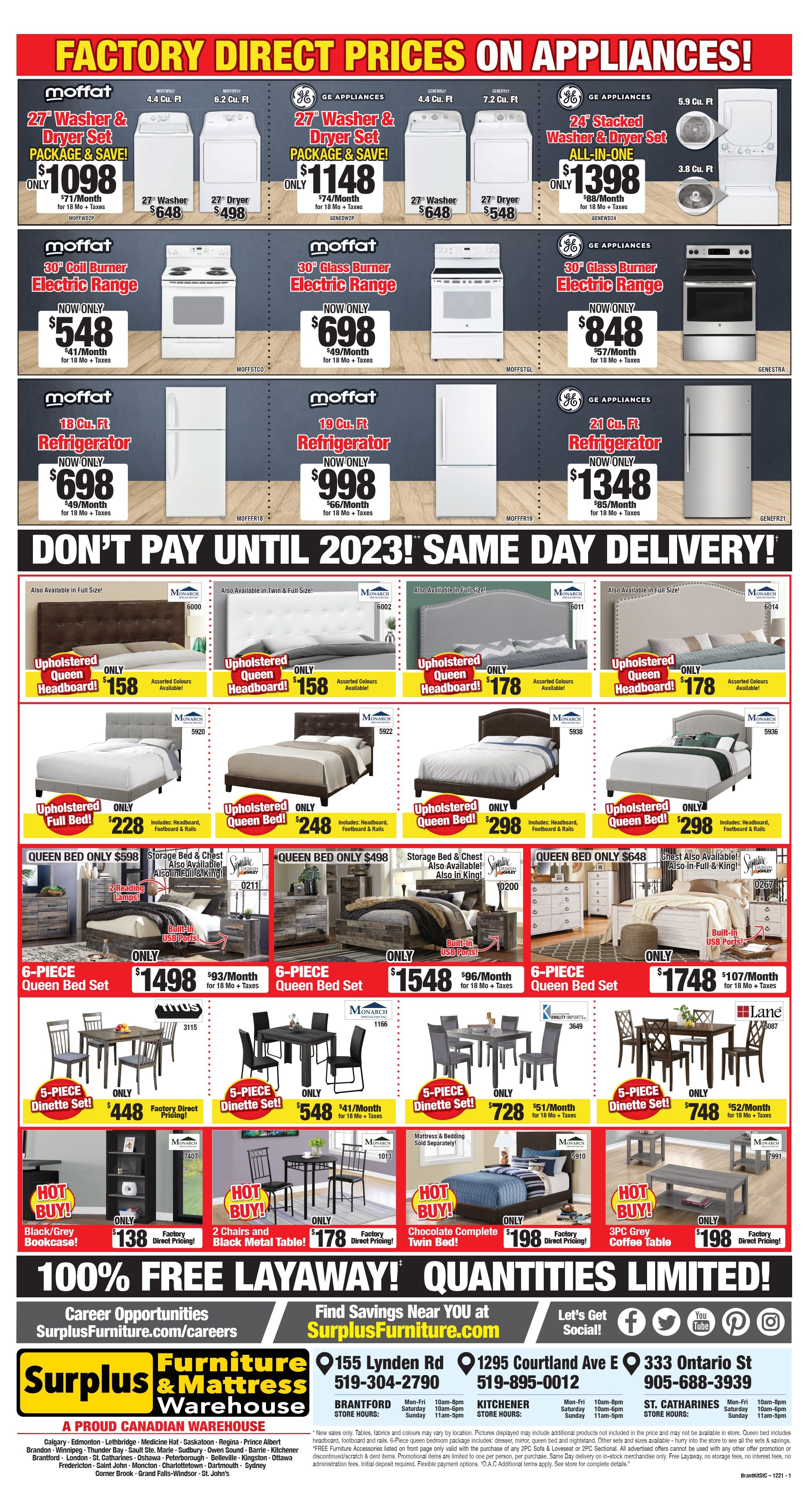 Surplus Furniture & Mattress Warehouse (St. Catharines) Flyer November 29 to December 19