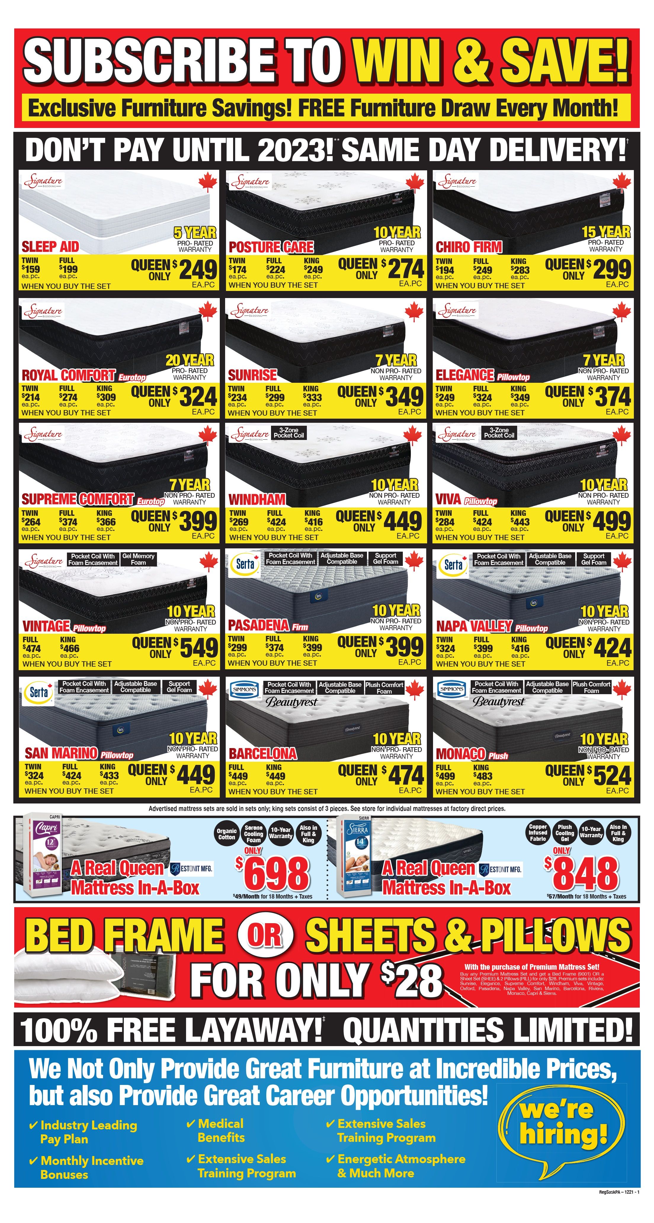 Surplus Furniture & Mattress Warehouse (Prince Albert) Flyer November 29 to December 19