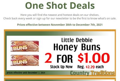 Country Traditions One-Shot Deals Flyer November 30 to December 7