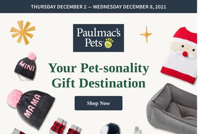 Paulmac's Pets Flyer December 2 to 8