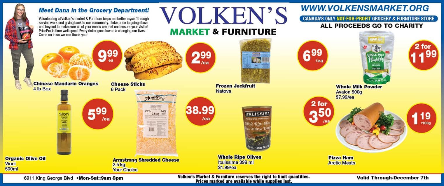 Volken's Market & Furniture Flyer December 1 to 7