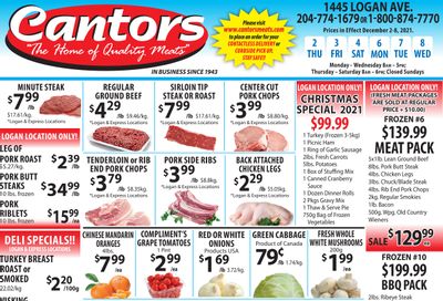 Cantor's Meats Flyer December 2 to 8