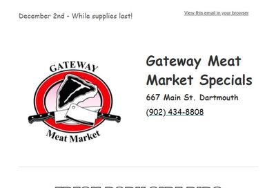 Gateway Meat Market Flyer December 2 to 8