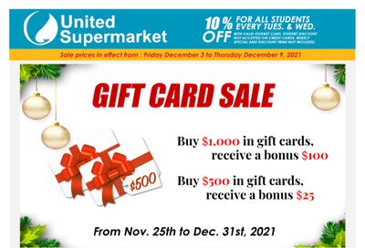 United Supermarket Flyer December 3 to 9