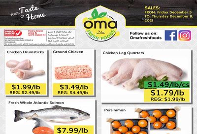 Oma Fresh Foods Flyer December 3 to 9