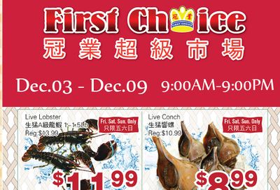 First Choice Supermarket Flyer December 3 to 9