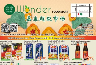 Wonder Food Mart Flyer December 3 to 9