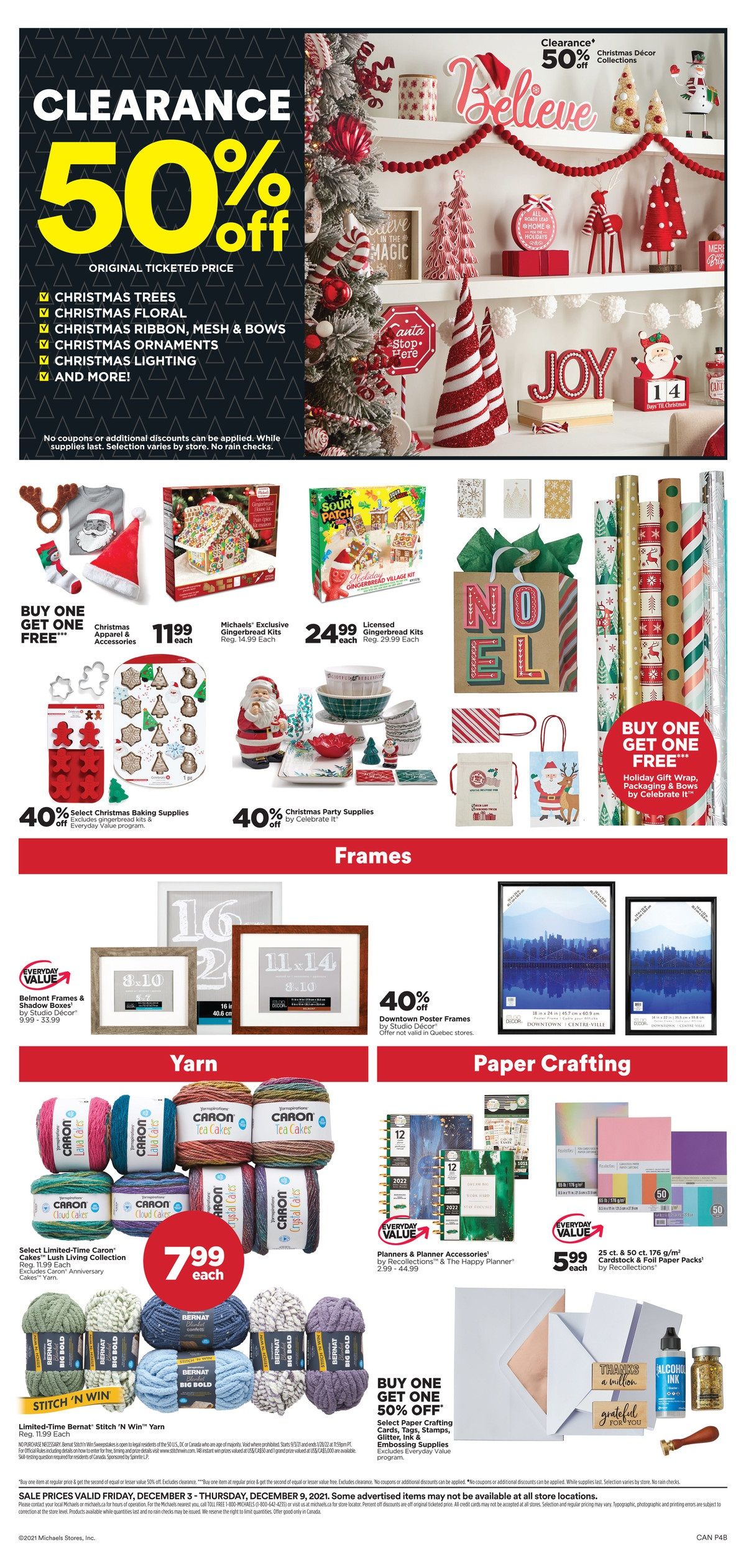 Michael's Flyer December 3 to 9