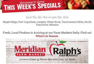 Meridian Farm Market Flyer December 9 to 15