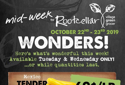 The Root Cellar Mid-Week Flyer October 22 and 23