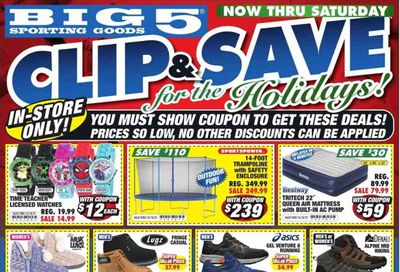 Big 5 (AZ, CA, CO, ID, NM, OR, UT, WA) Weekly Ad Flyer December 12 to December 19