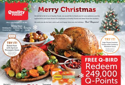 Quality Foods Flyer December 13 to 26