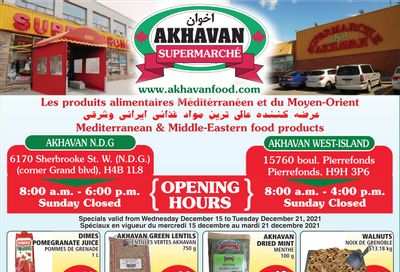Akhavan Supermarche Flyer December 15 to 21