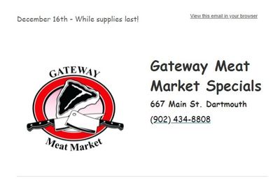 Gateway Meat Market Flyer December 16 to 22