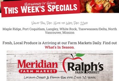 Meridian Farm Market Flyer December 16 to 22