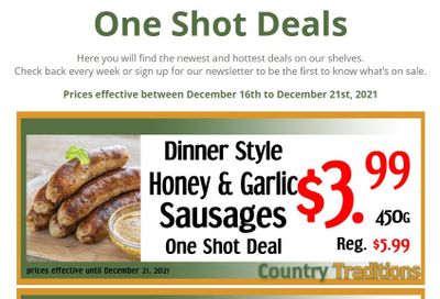 Country Traditions One-Shot Deals Flyer December 16 to 21