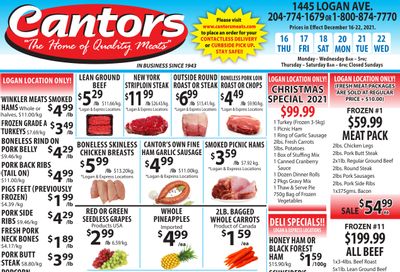 Cantor's Meats Flyer December 16 to 22