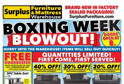 Surplus Furniture & Mattress Warehouse (Winnipeg) Flyer December 20 to January 2