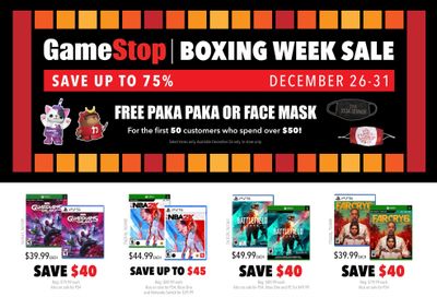 GameStop Boxing Week Sale Flyer December 26 to 31, 2021