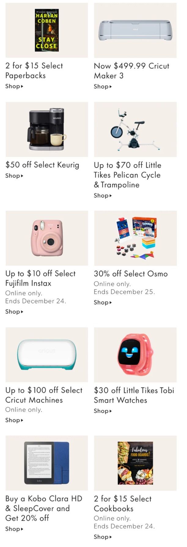 Chapters Indigo Online Deals of the Week December 20 to 26