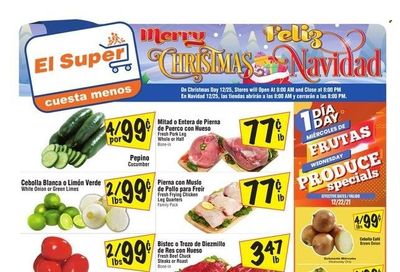 El Super (CA, NM, NV, TX) Weekly Ad Flyer December 22 to December 29