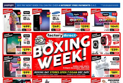 Factory Direct 2021 Boxing Week Flyer December 25 to January 4