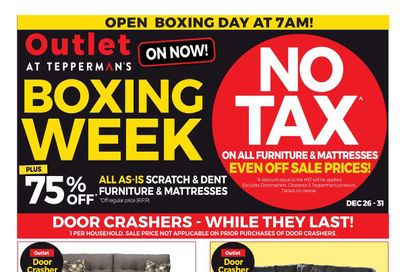 Outlet at Tepperman's Boxing Week Flyer December 26 to 31, 2021